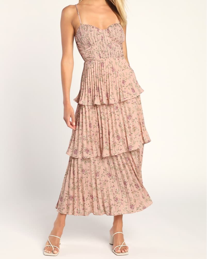 Lulus Tiered Midi Dress - Image 2