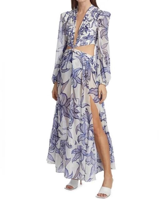 PatBo Floral Maxi Dress with High Slit - Image 2