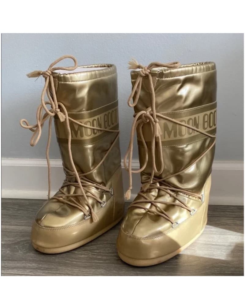Metallic Gold Moon Boots - Image 1