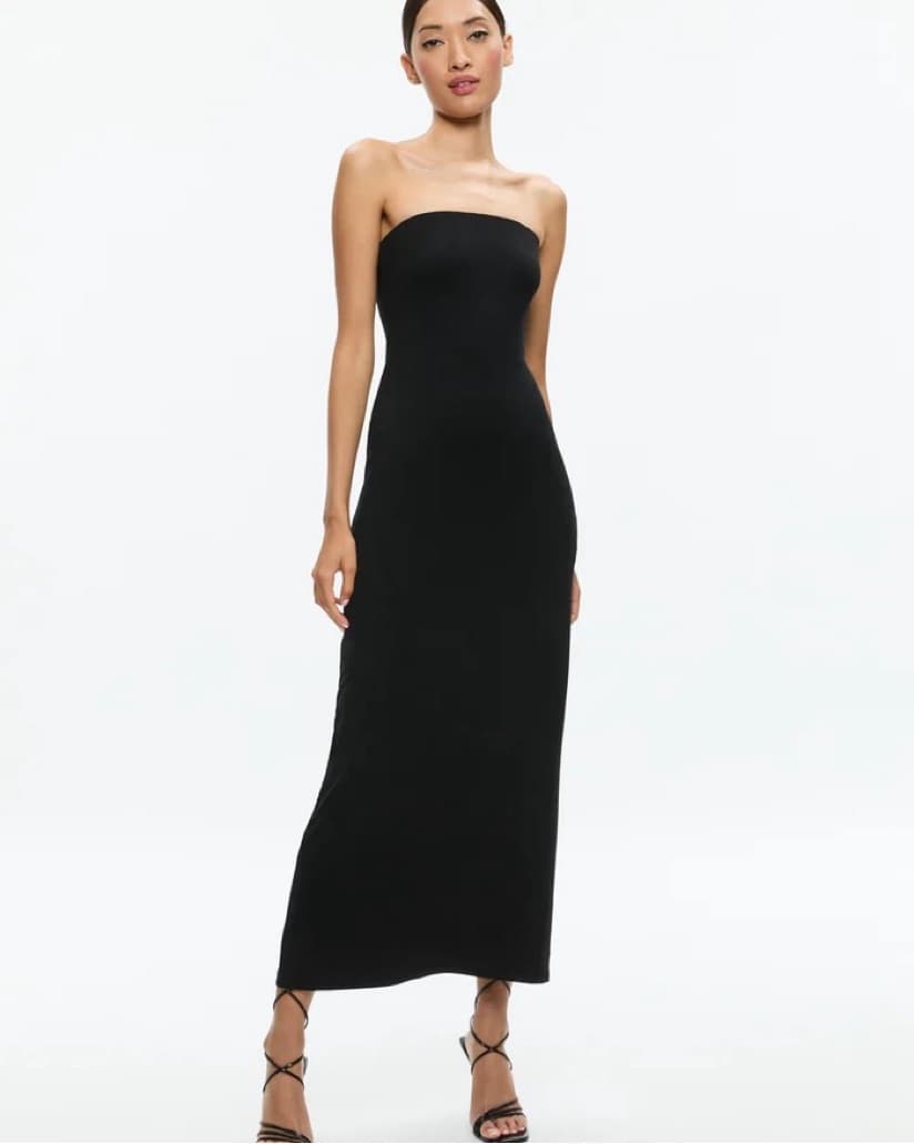Alice And Olivia Strapless Black Dress - Image 1