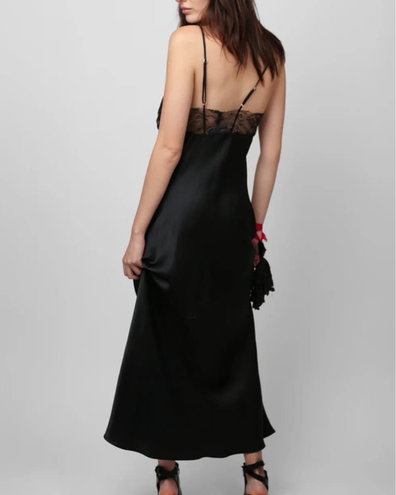 Dana Foley Black Lace Slip Dress - Image 4