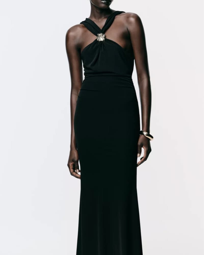 Zara Elegant Fitted Wrap Dress - Image 4