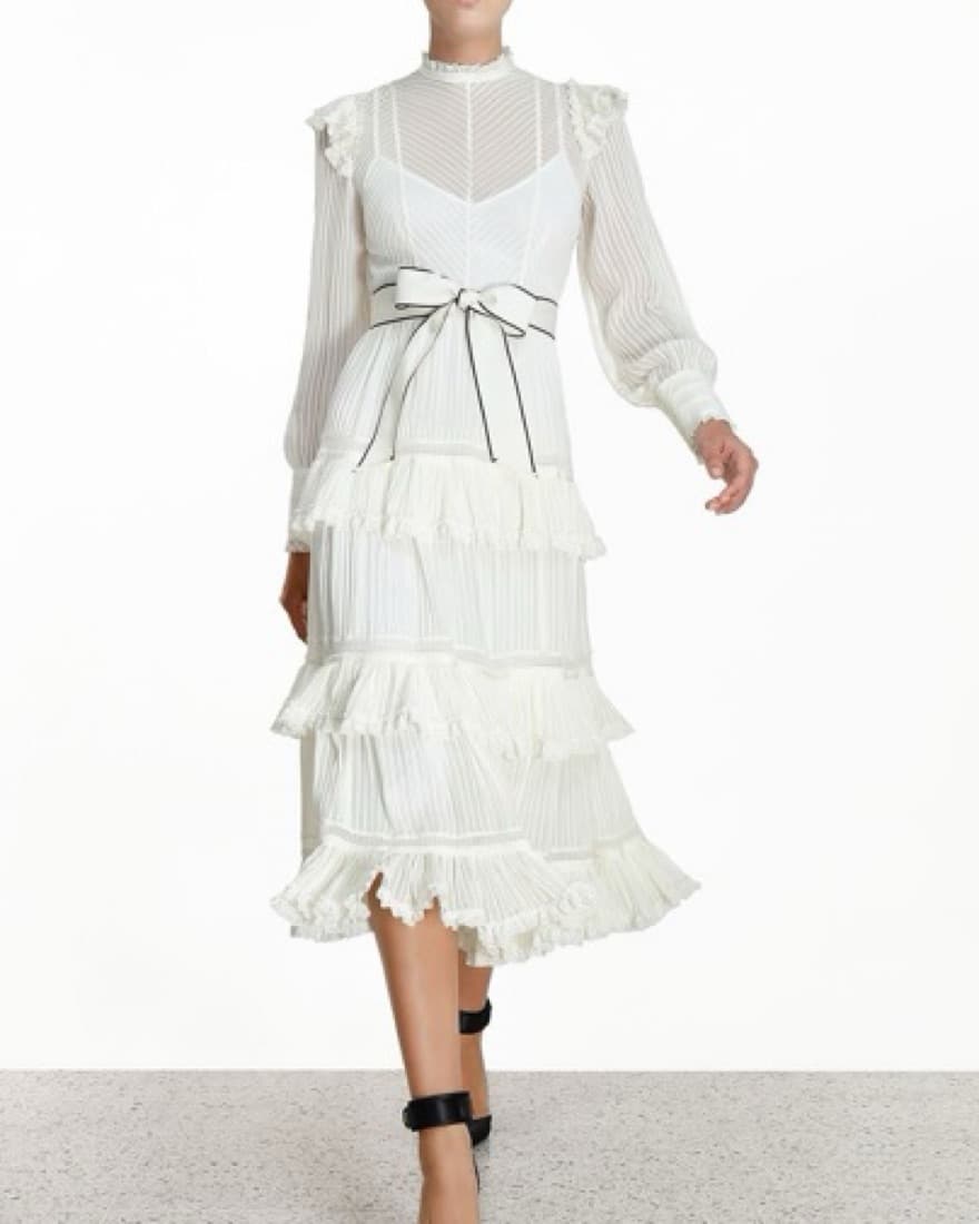 Zimmermann White Ruffle Dress - Image 1