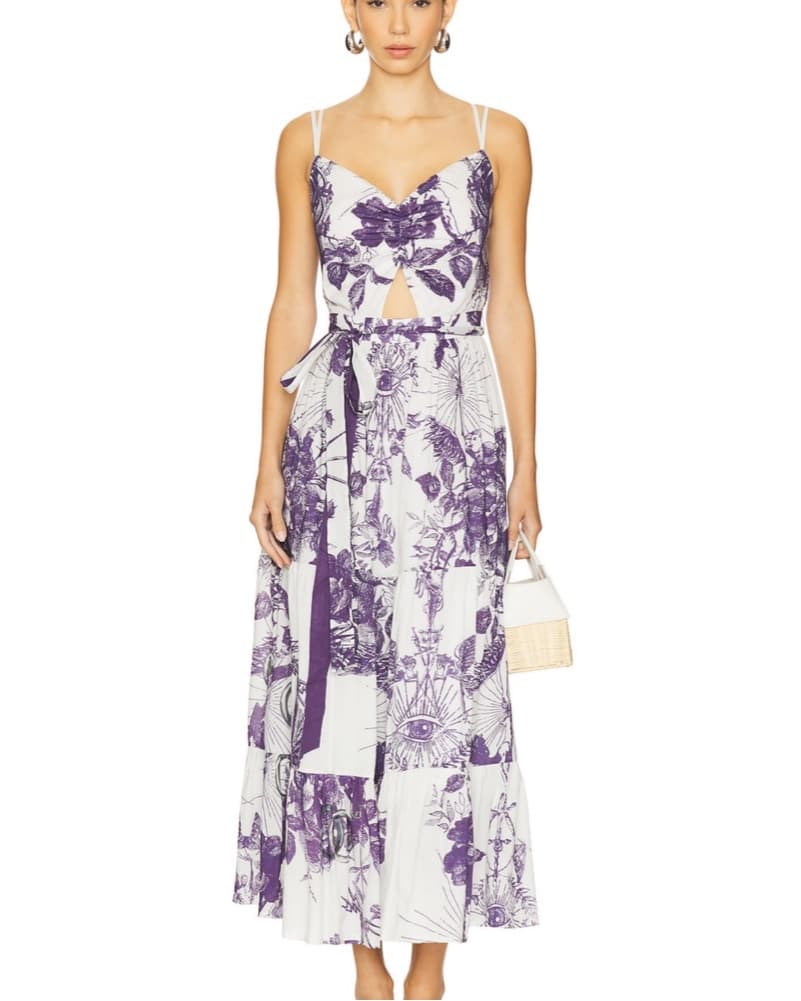 Revolve Purple Print Dress  - Image 1