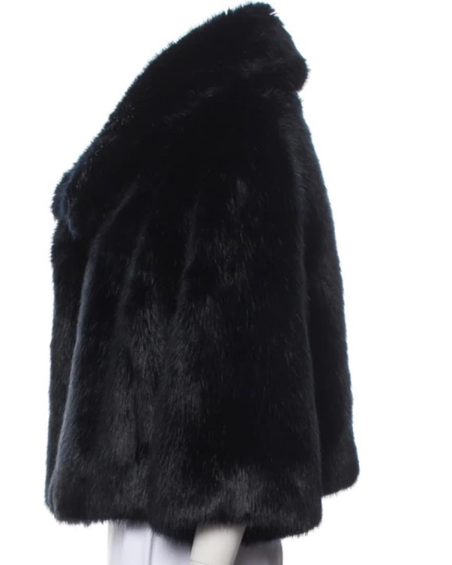 NILI LOTAN Faux Fur Cropped Coat - Image 3