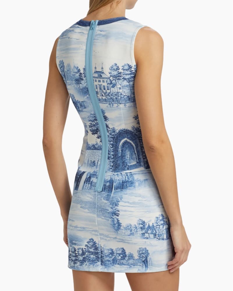 Scenic Print Sleeveless Dress - Image 5