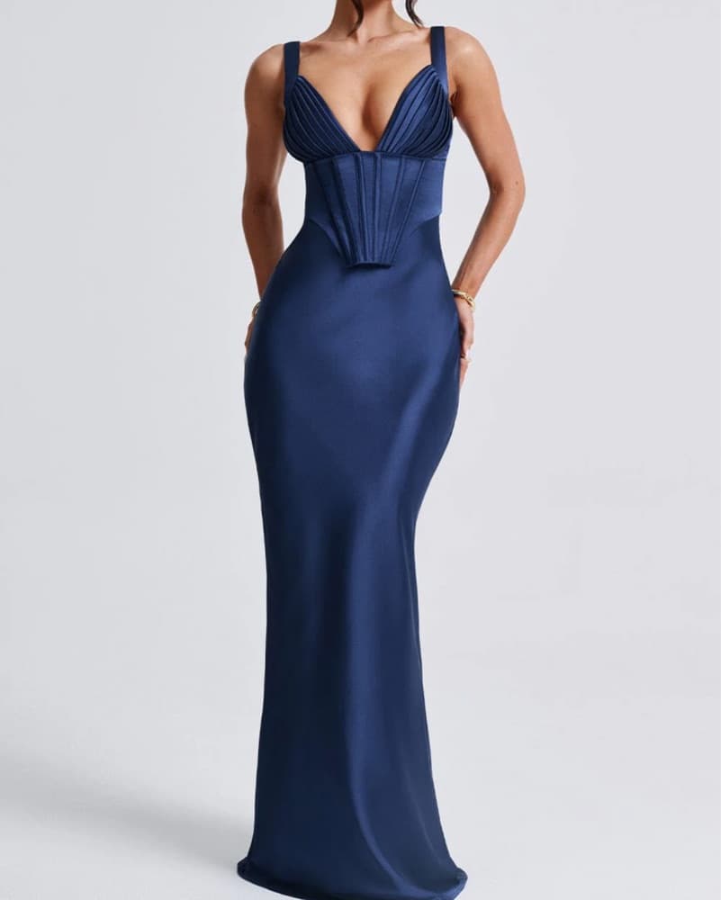 SHAE MAXI DRESS - NAVY - Image 3