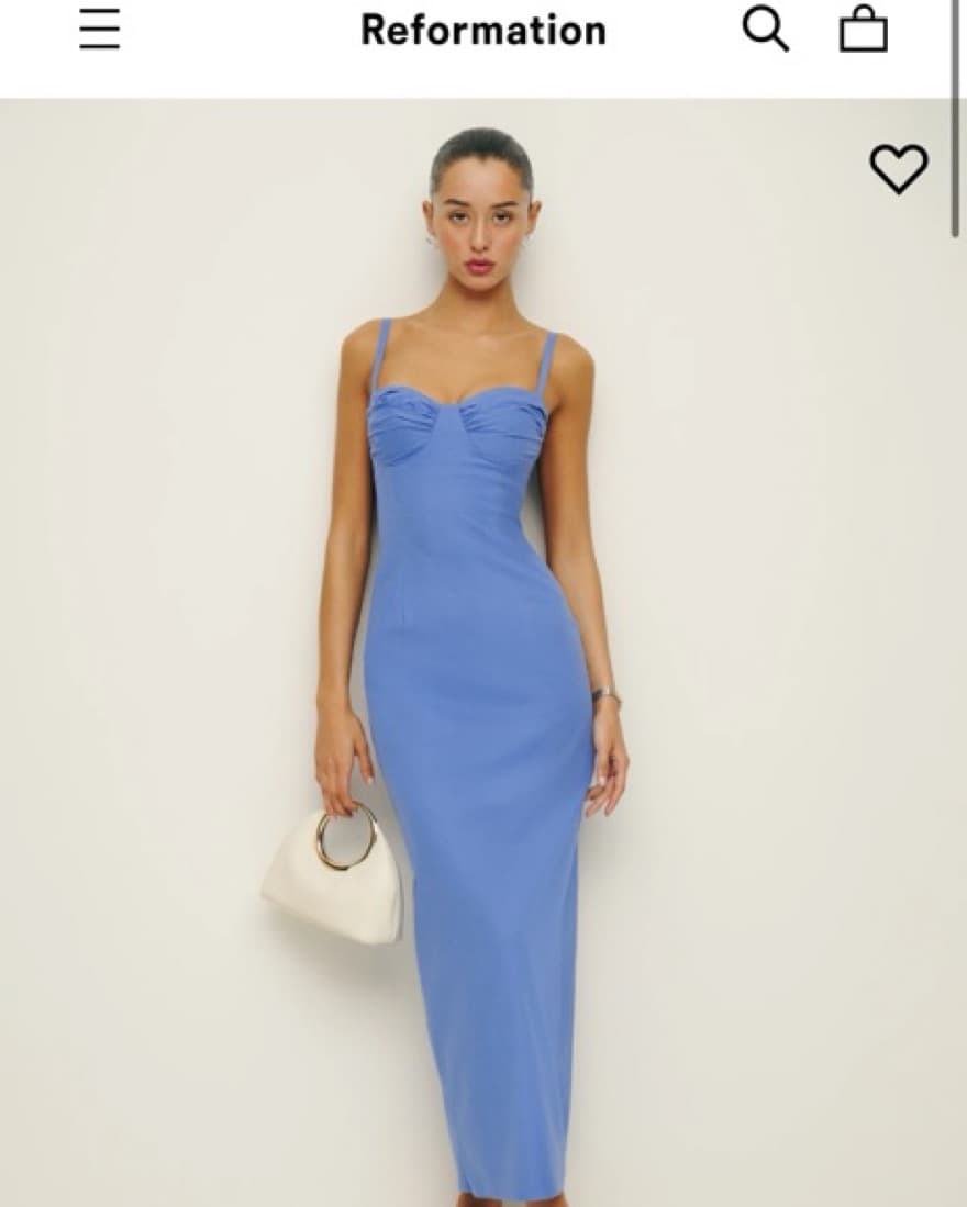 Reformation Blue Stormi Dress Size 0 - Image 1