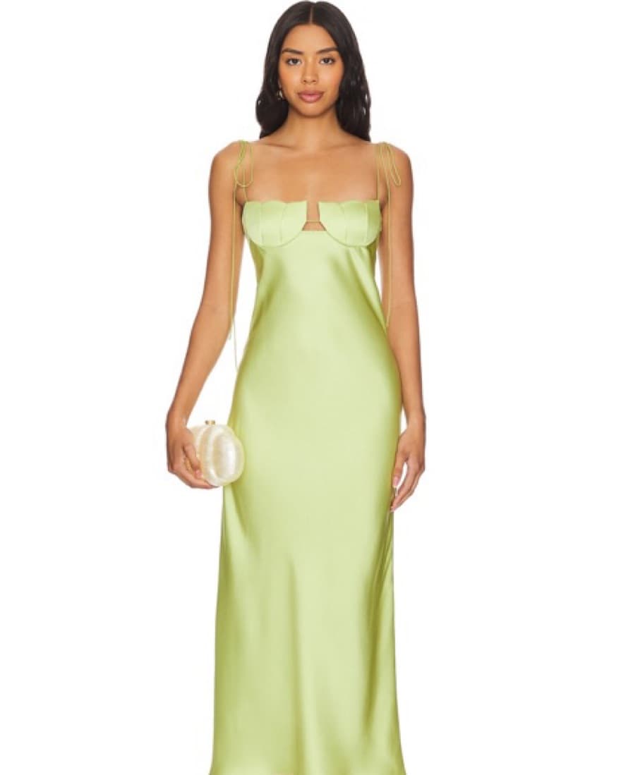 Anna October Green Tulip Midi Dress | | Green Bridesmaid Dress, Green Wedding Guest Dress - Image 3