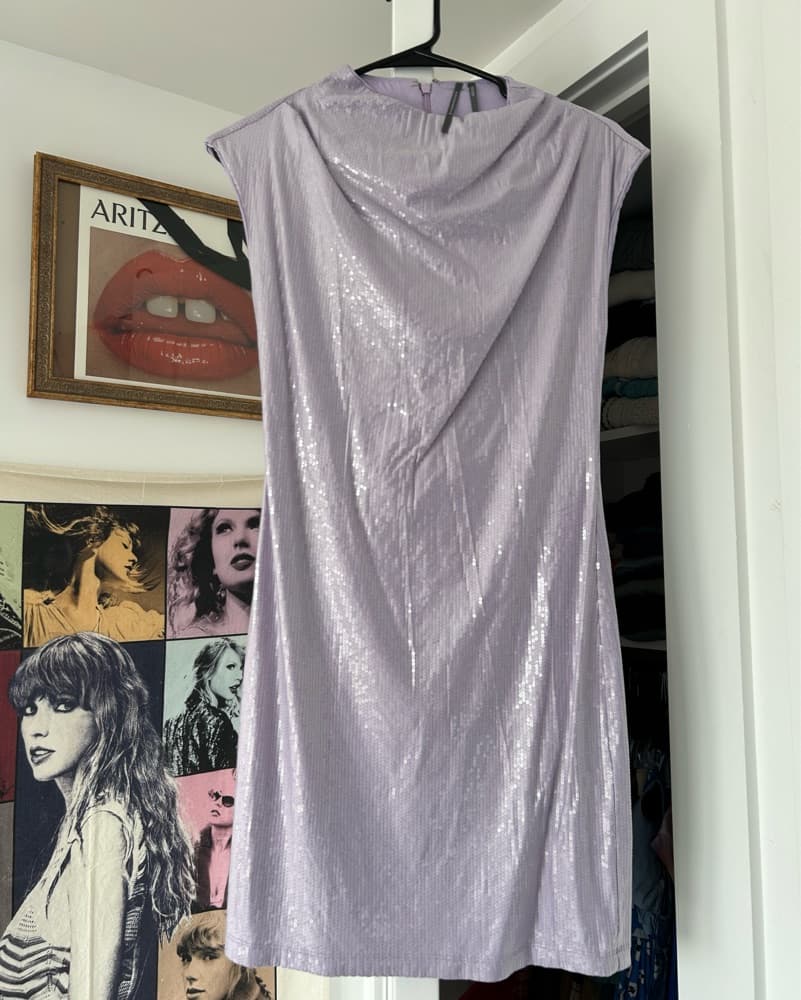 Shimmering Lavender Sequin Dress - Image 2