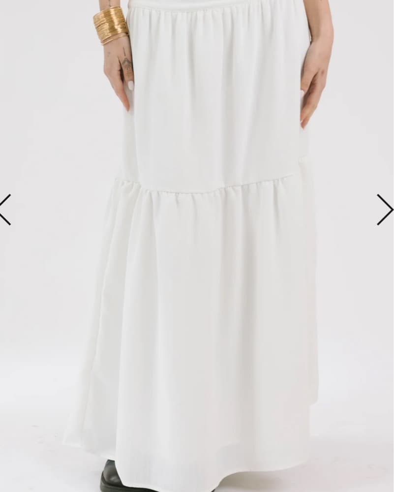 White mid/low rise Maxi Skirt  - Image 2