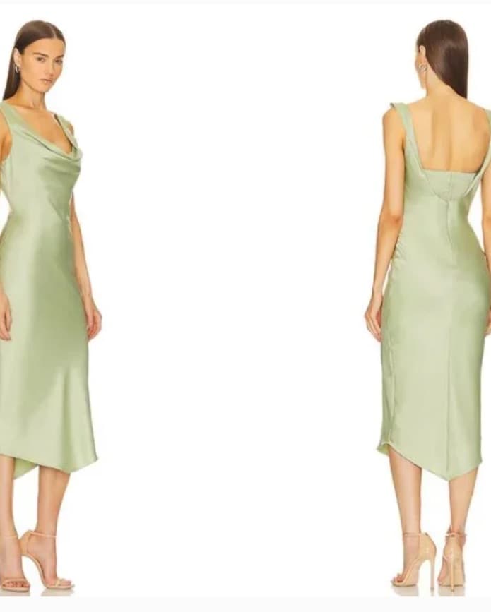 Michael Costello Kylen Silk Midi Dress  - Image 2