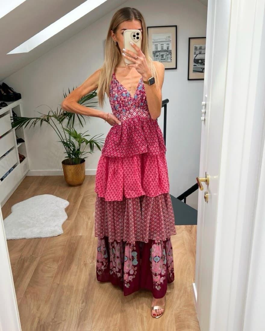 Zara Limited Edition Tiered Print Dress - Image 3