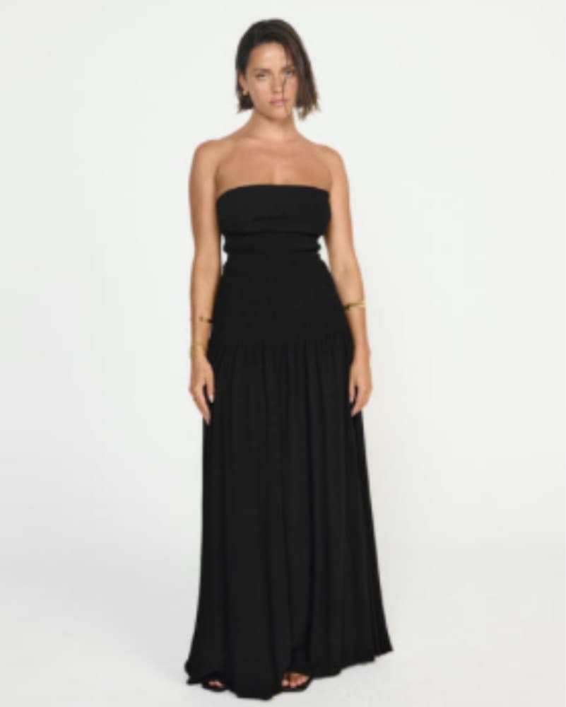 daria Maxi Dress Black Charcoal - Image 1