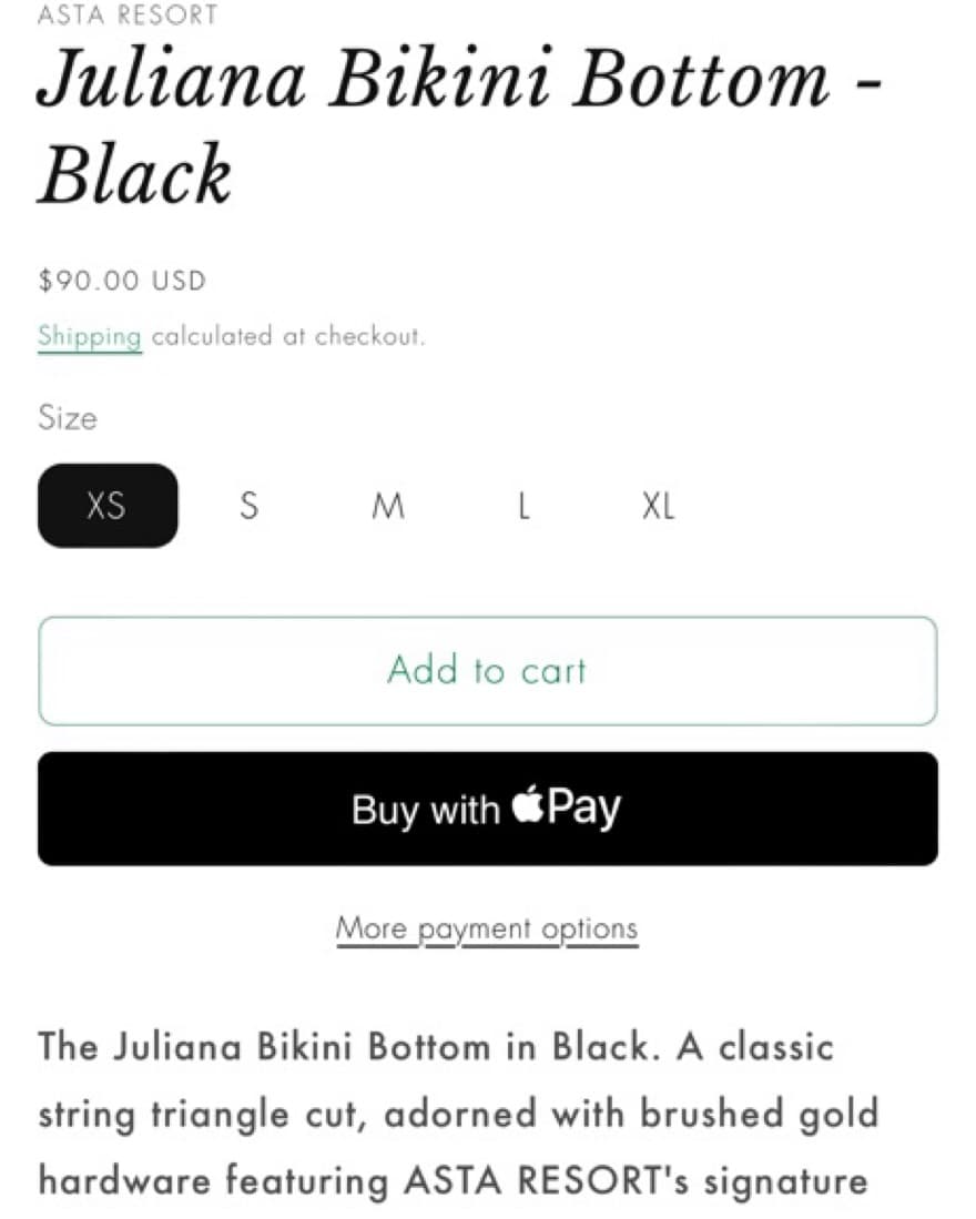 Asta Resort Juliana Bikini Bottom XS - Image 3