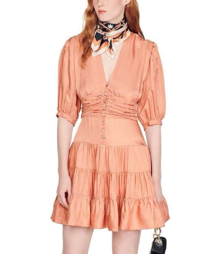 Sandro Orange Mini Dress - Image 1
