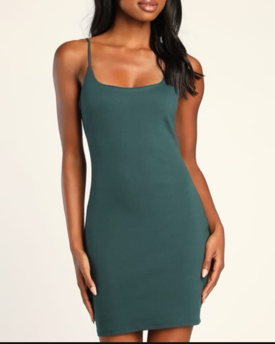 Emerald Green Scoop Neck Bodycon Mini - Image 3