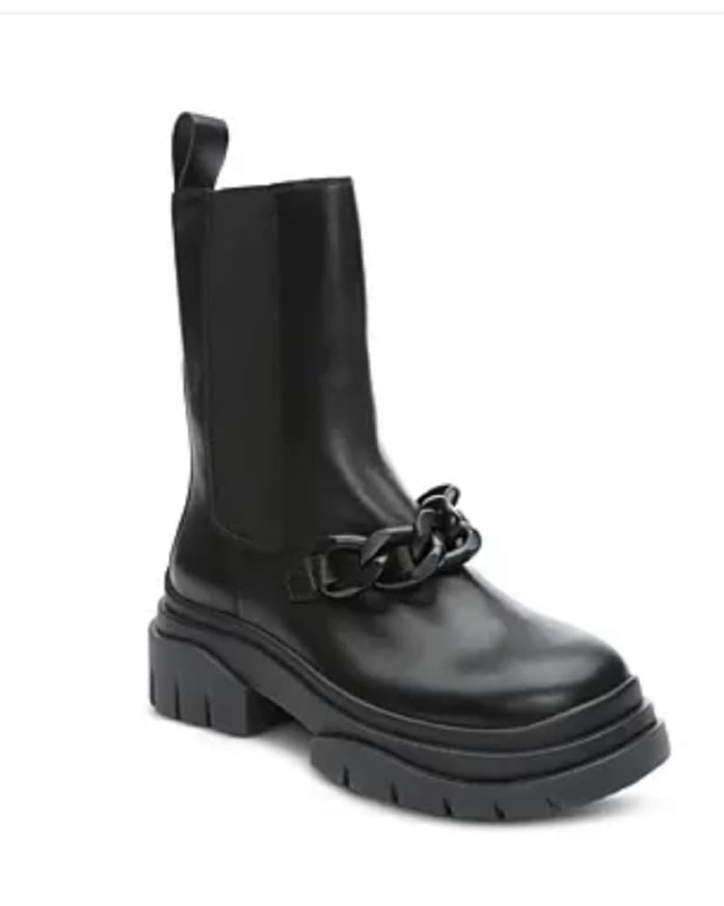 Chunky Chelsea Boots with Chain Details - Image 1