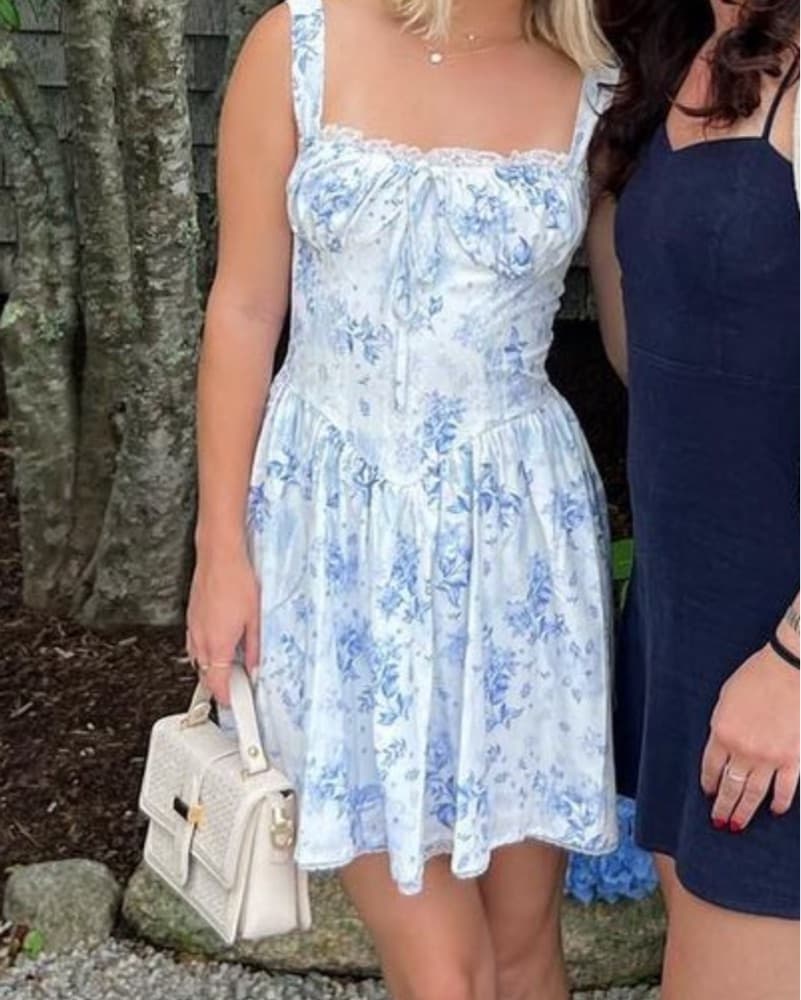 Blue Floral Corset dress - Image 2