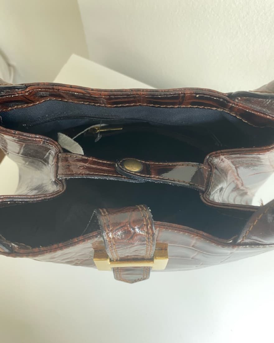 Brown Croc Verra Pelle Shoulder Bag - Image 5