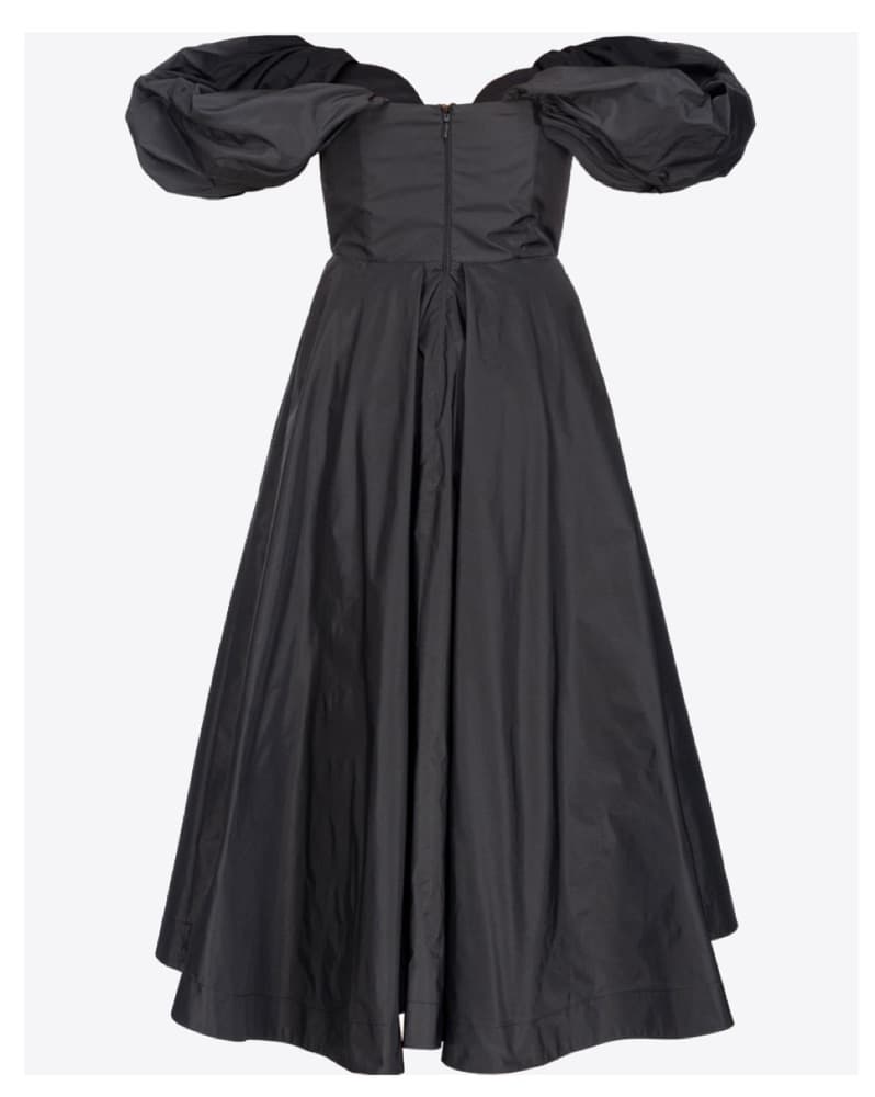 Black Sweetheart Puff Sleeve Dress - Image 2