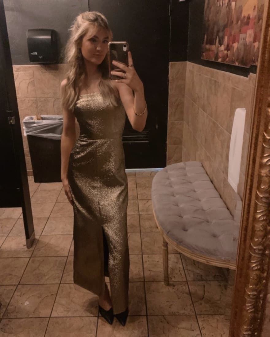 Gold Metallic Abercrombie Dress XS - Image 3