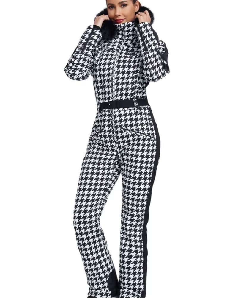 Houndstooth Ski Suit Black & White - Image 3