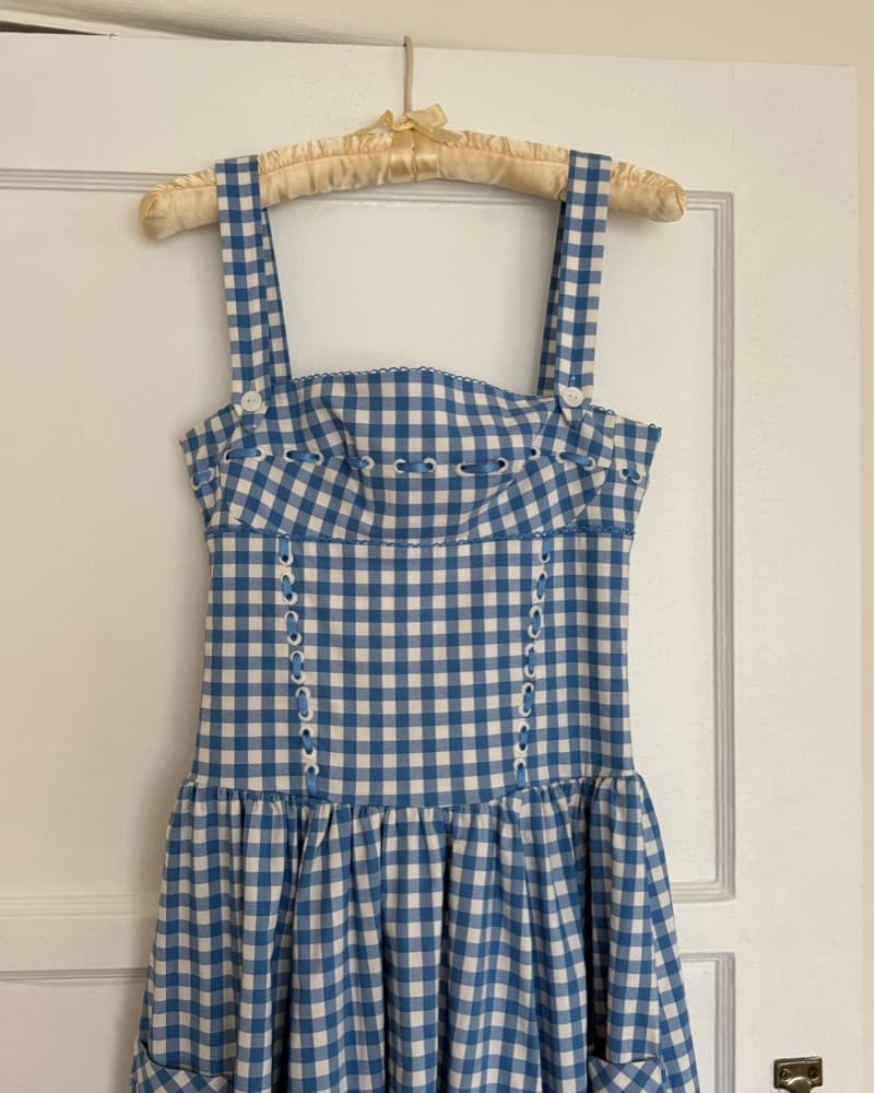 House Of CB - Regatta Blue Gingham Midi  - Image 3