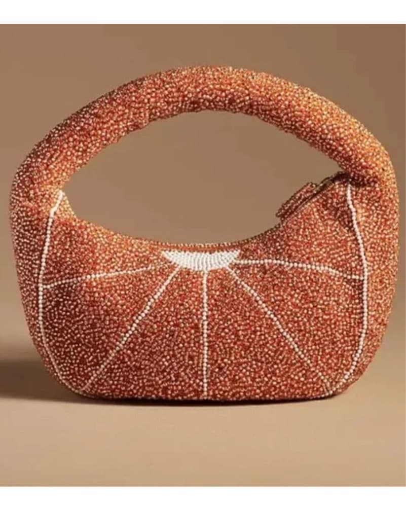 Anthropologie Beaded Bag - Orange  - Image 3