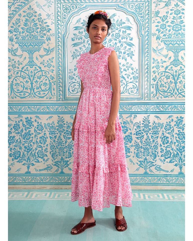 Banjanan Iris Pink Floral Dress Size M - Image 1
