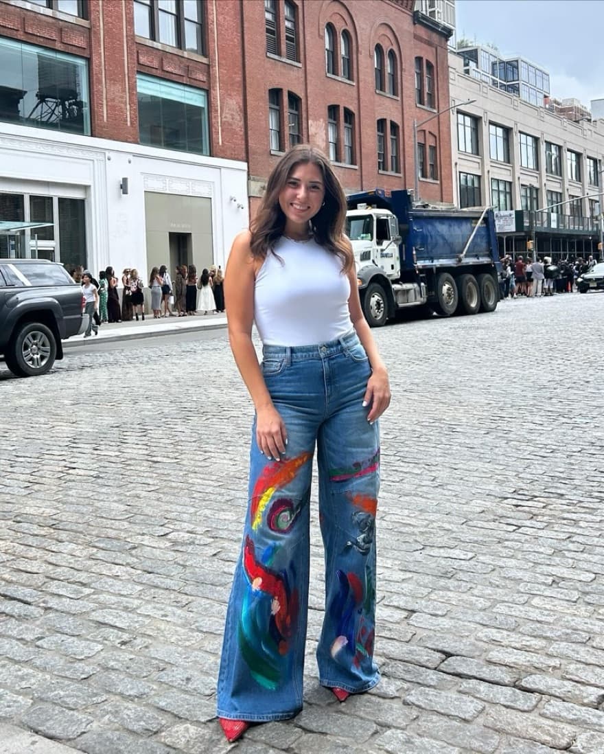 Alice And Olivia Painted Tucker Jeans - Image 3