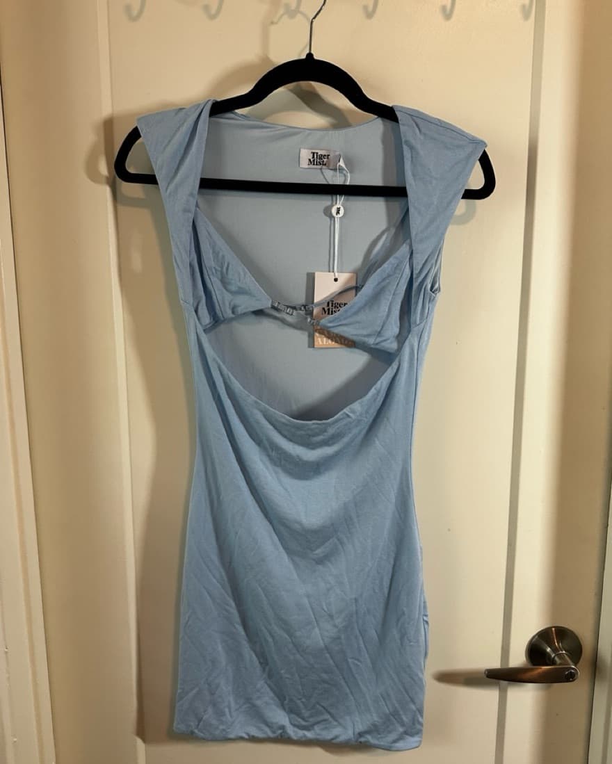 Stunning Sky Blue Bodycon Mini Dress - Image 5