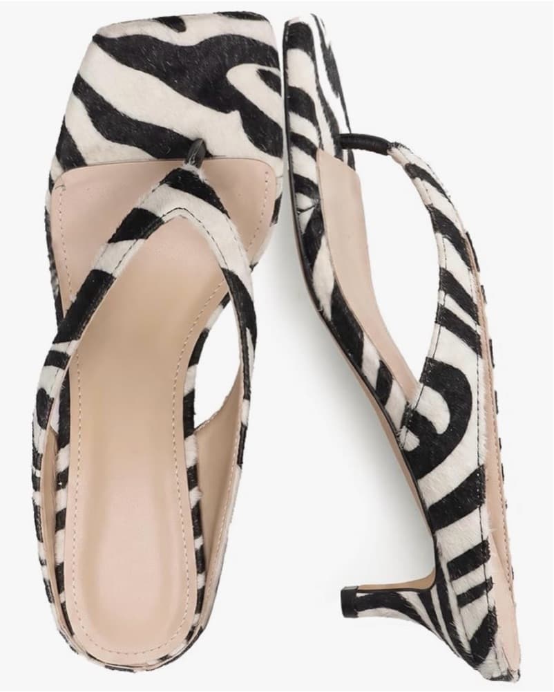 Zebra ponyhair Heeled Sandals - Image 2