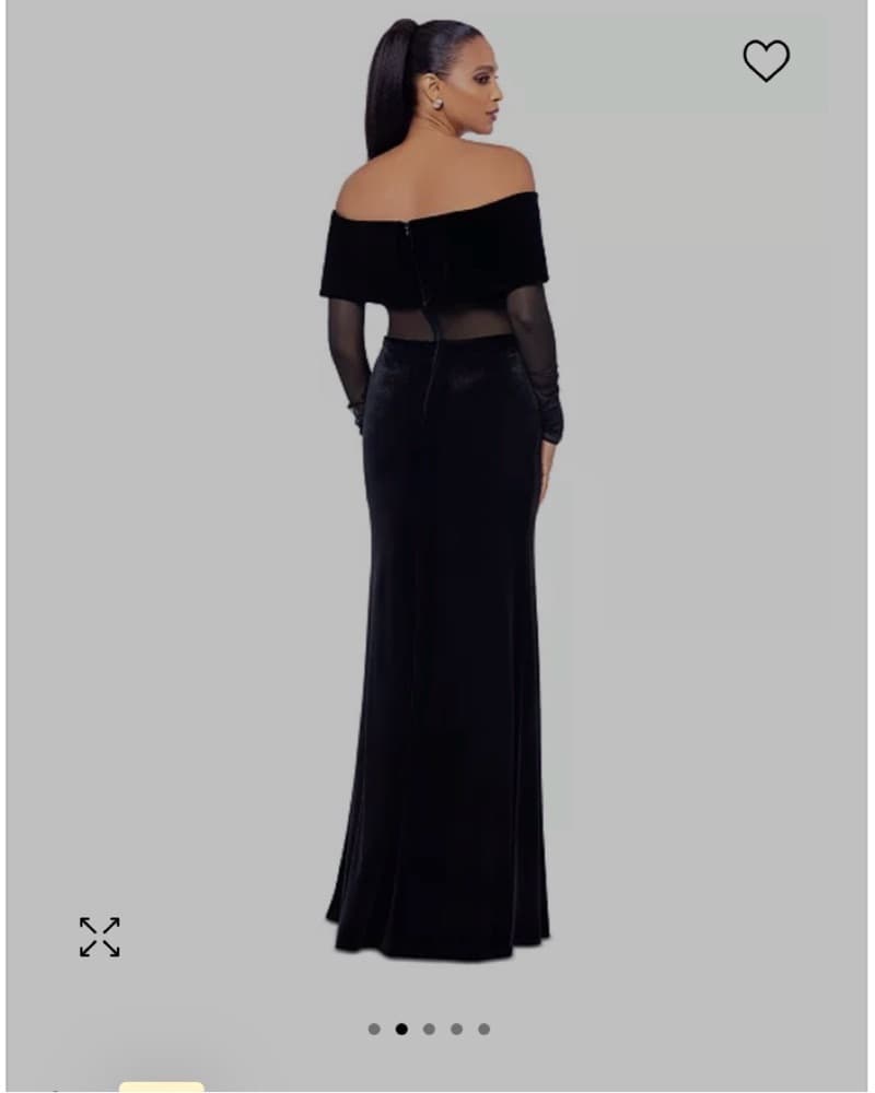 Black Velvet Off The Shoulder Mesh Off - Image 3