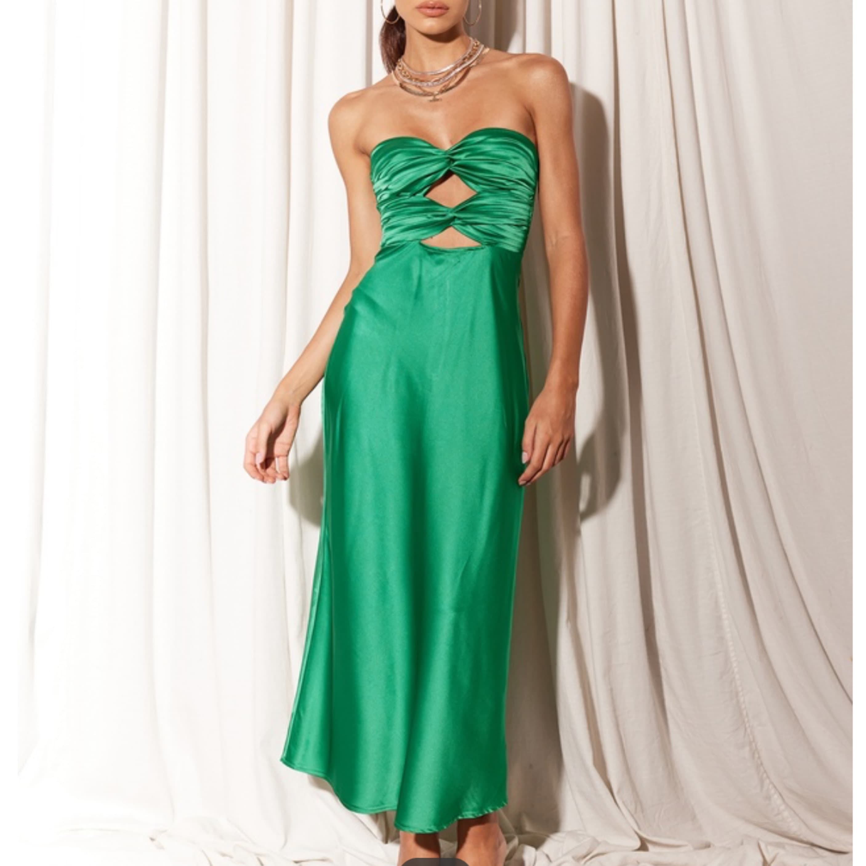 Mich Slip Dress Green - Image 1