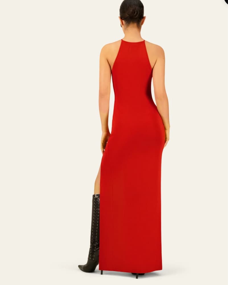 La Galpa Red Halter Maxi Dress - Image 3
