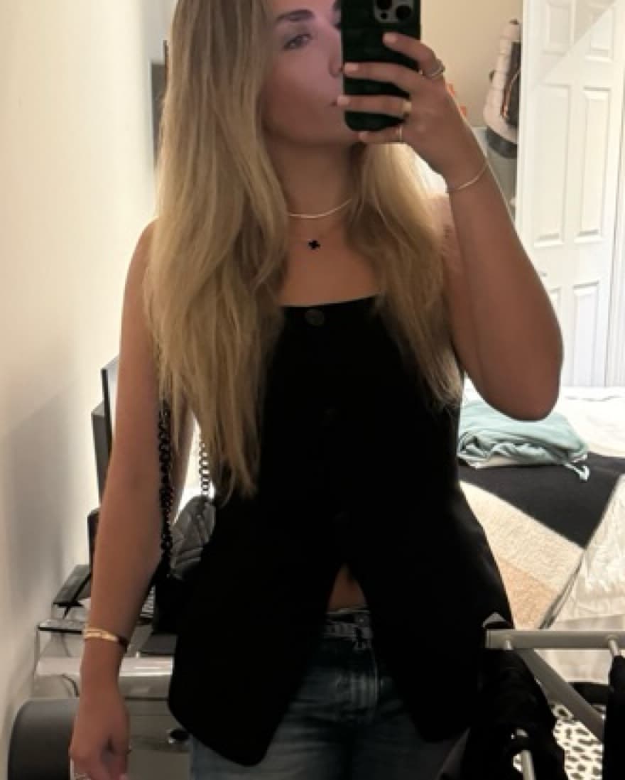 Topshop Tailored Button Front Top - Image 1