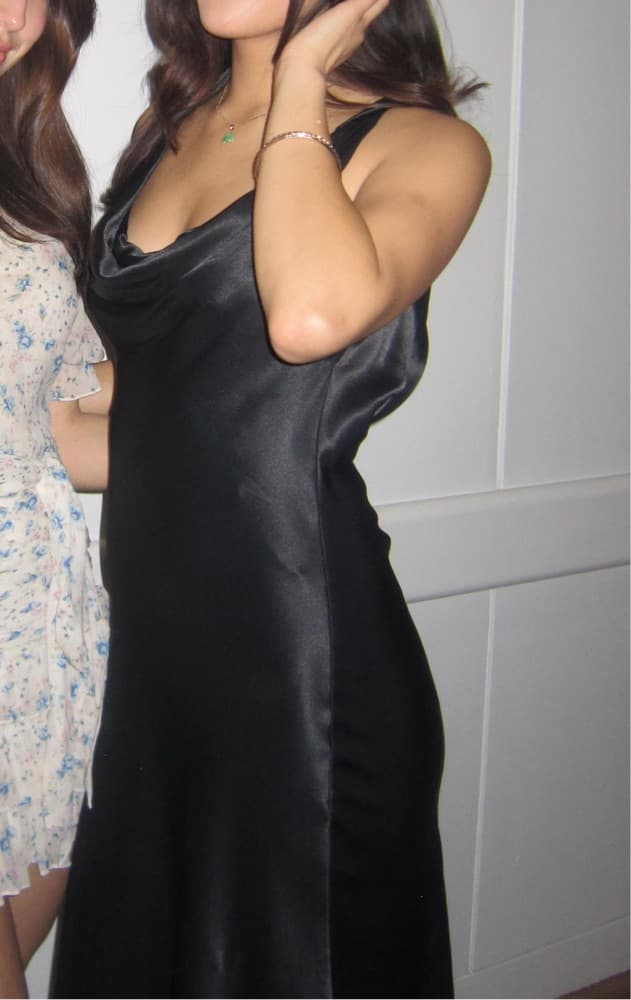 Black Silk Maxi Dress - Image 3