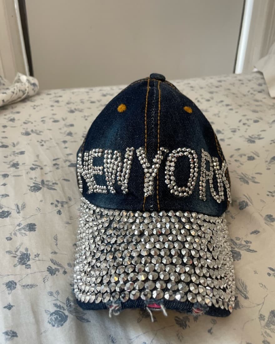 Y2k New York Bedazzled Trucker Hat  - Image 1