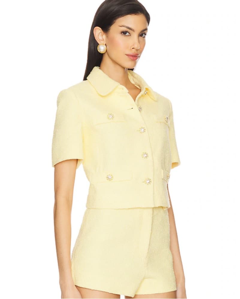 Butter Yellow Tweed Two Piece Set  - Image 2