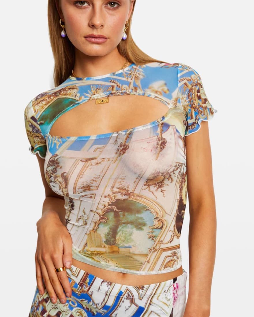 MIAOU Lace  Back Tee - Baroque  - Image 1