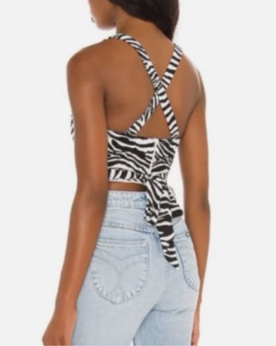 Superdown Zebra Halter Top - Image 2