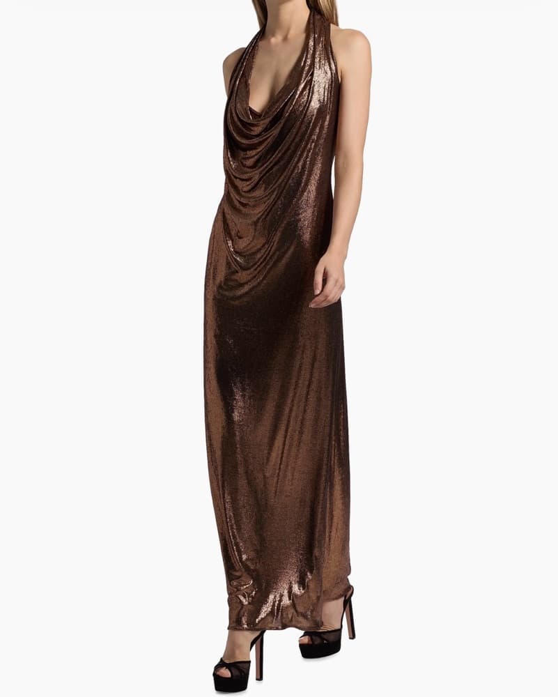 Halston Soraya Metallic Jersey Gown - Image 2