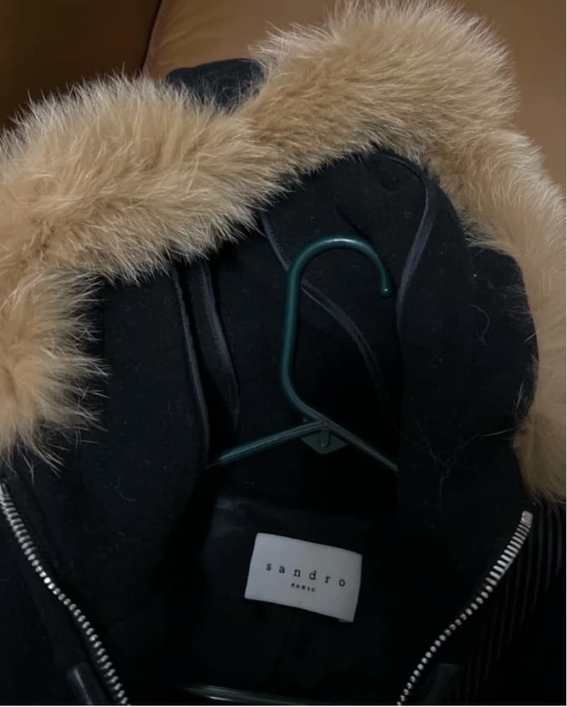 Elegant Sandro Paris Hooded Parka - Image 4