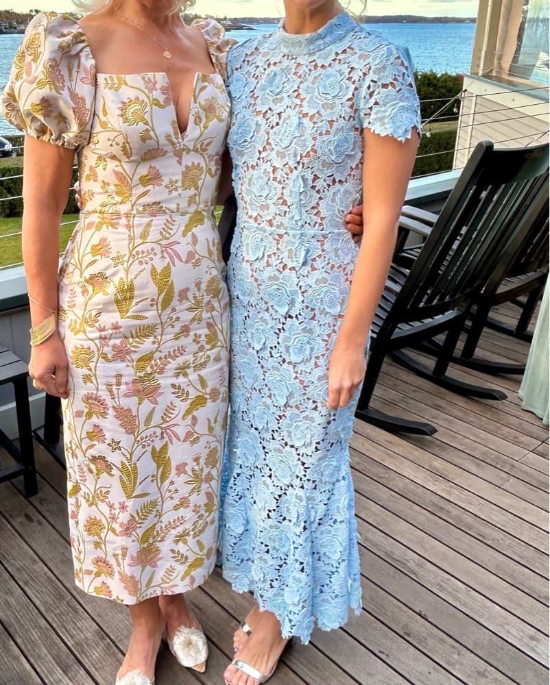 Self Portrait Blue Flower Lace Midi Dres - Image 6