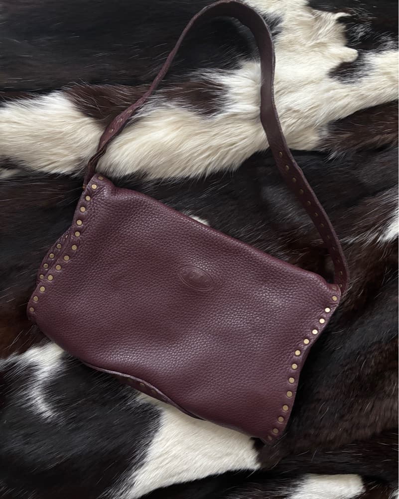 Vintage Burgundy Celine Shoulder Bag - Image 2
