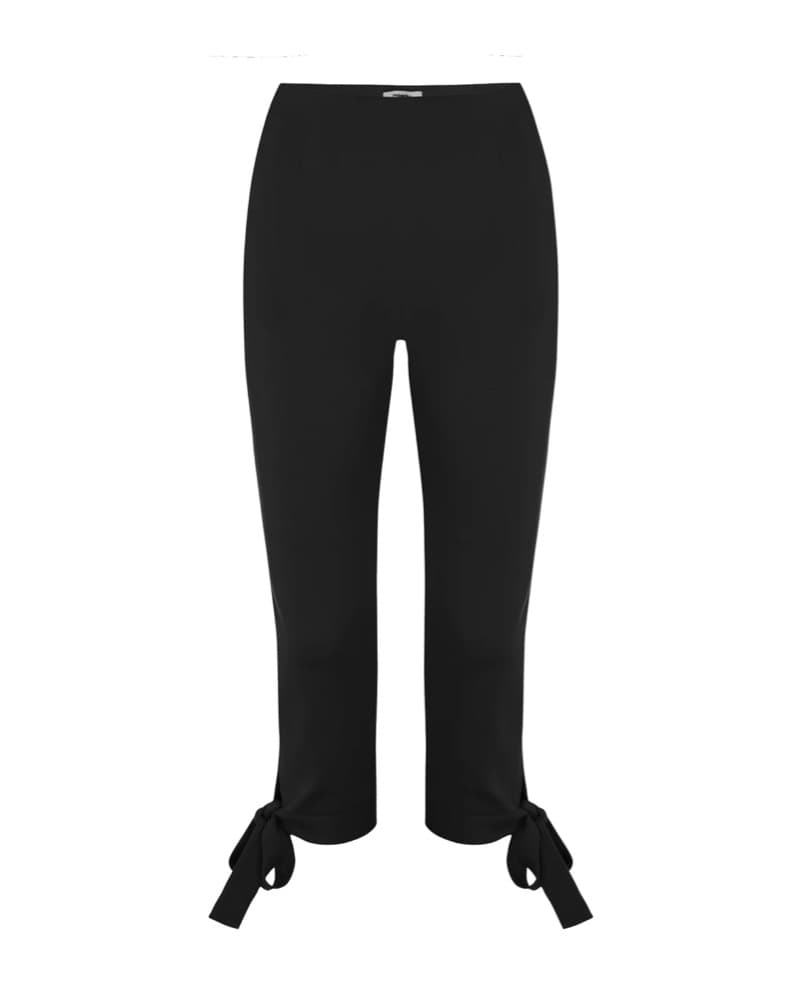 Black Capri Pant With Bow Accent - Image 1