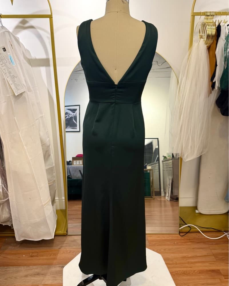 Hayley Paige Satin Plunging Dress - Image 3