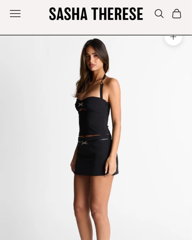 Sasha Therese Black Skirt & Top Set - Image 3