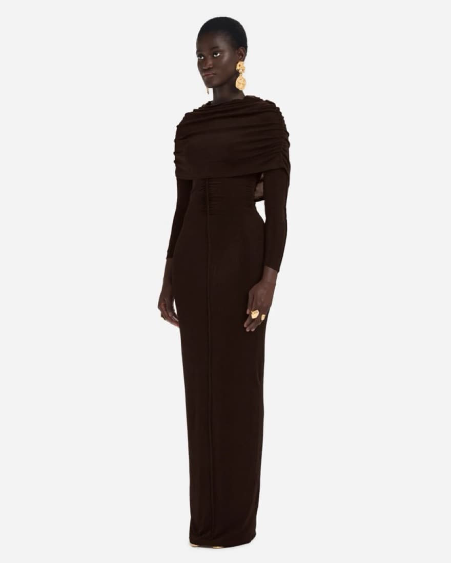Elegant Draped Maxi Dress - Image 4
